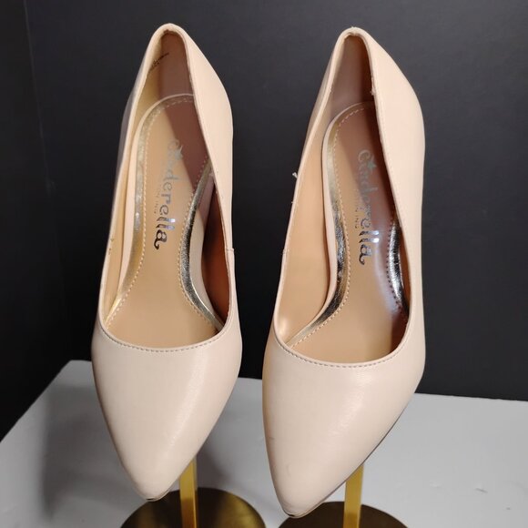 Ventura Cinderella Of Boston Cream Tan Pump Heels Pointed Toe Size 3M - Picture 2 of 14